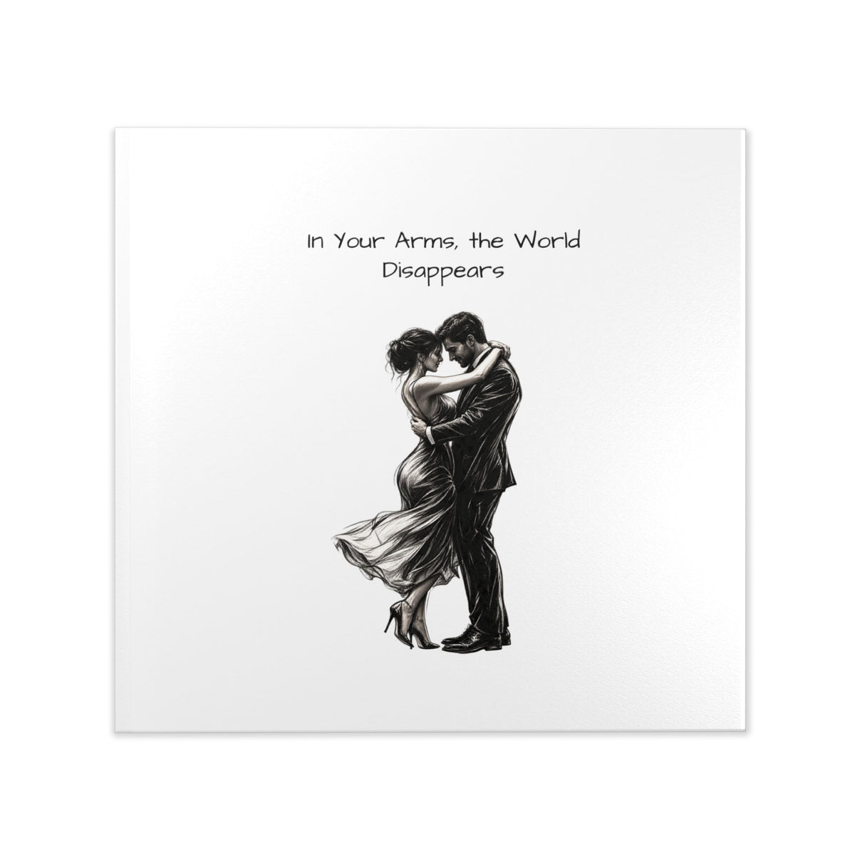 Hardcover photo book product preview showing the customizable square photo album