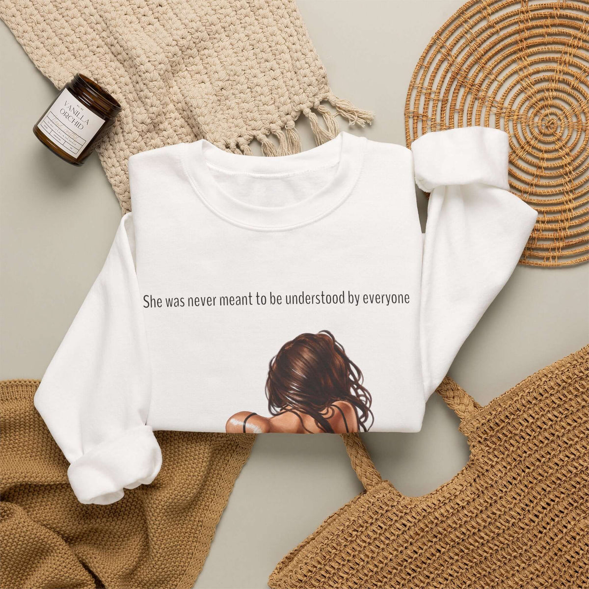 Graphic crewneck sweatshirt lifestyle product image