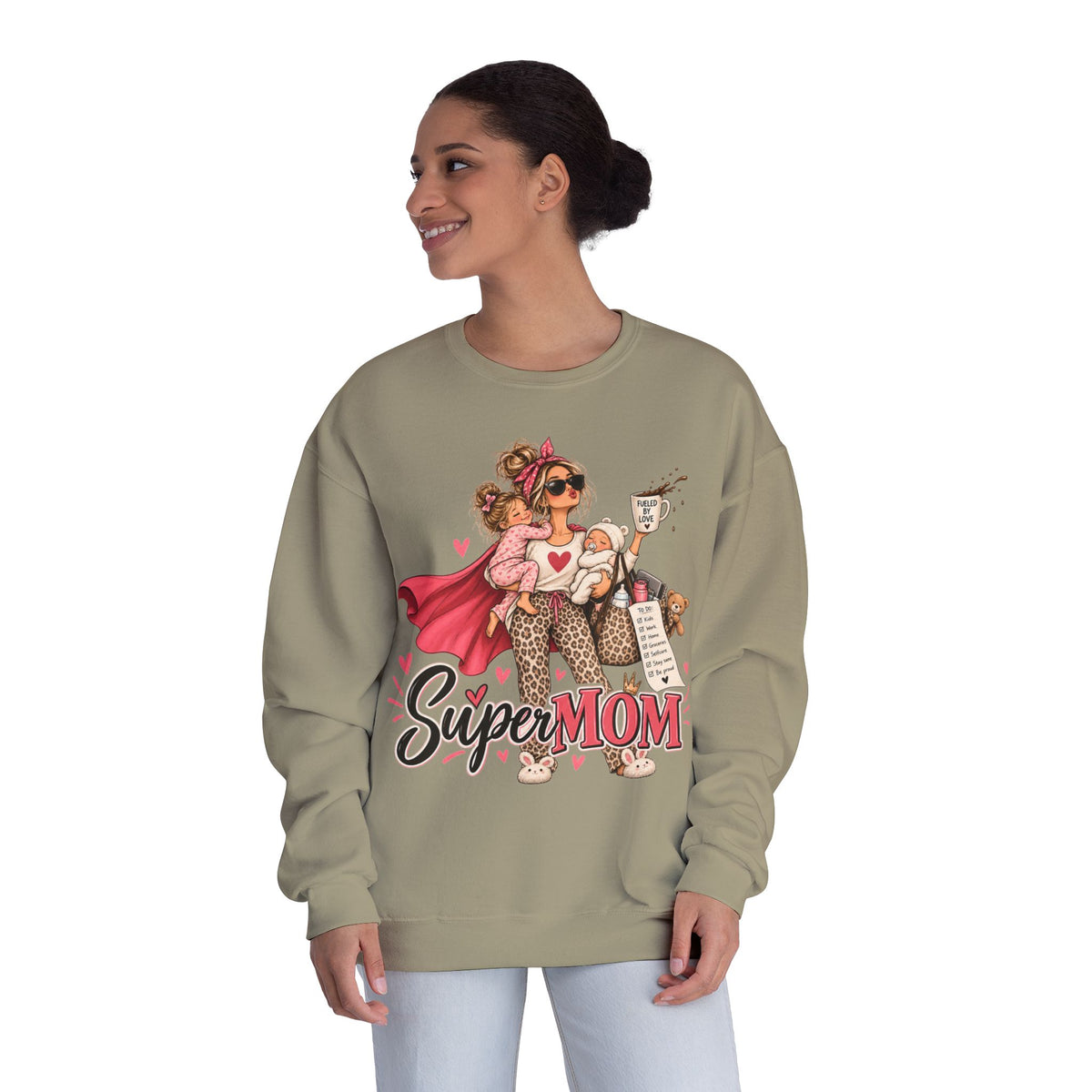 SuperMOM Crewneck Sweatshirt graphic design on casual apparel (image 22)
