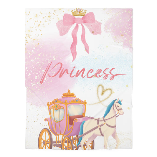 pink princess carriage baby swaddle blanket product image 2