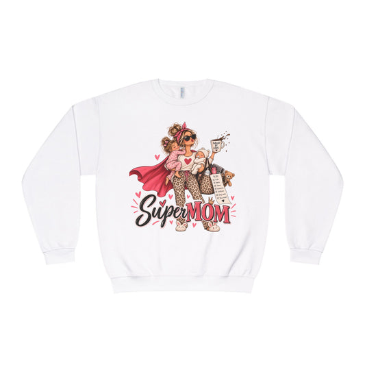 SuperMOM crewneck sweatshirt product photo showing graphic print (image 2)