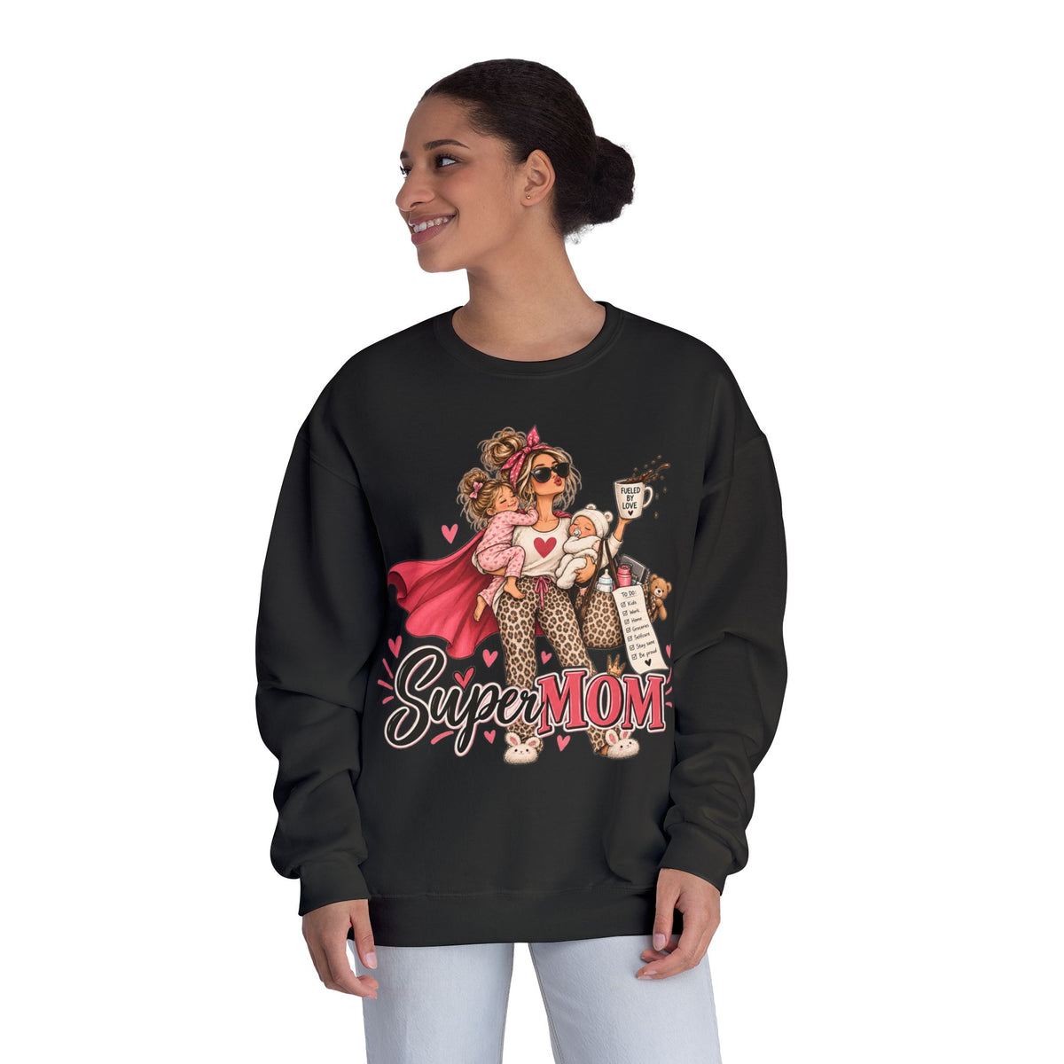SuperMOM Crewneck Sweatshirt graphic design on casual apparel (image 16)