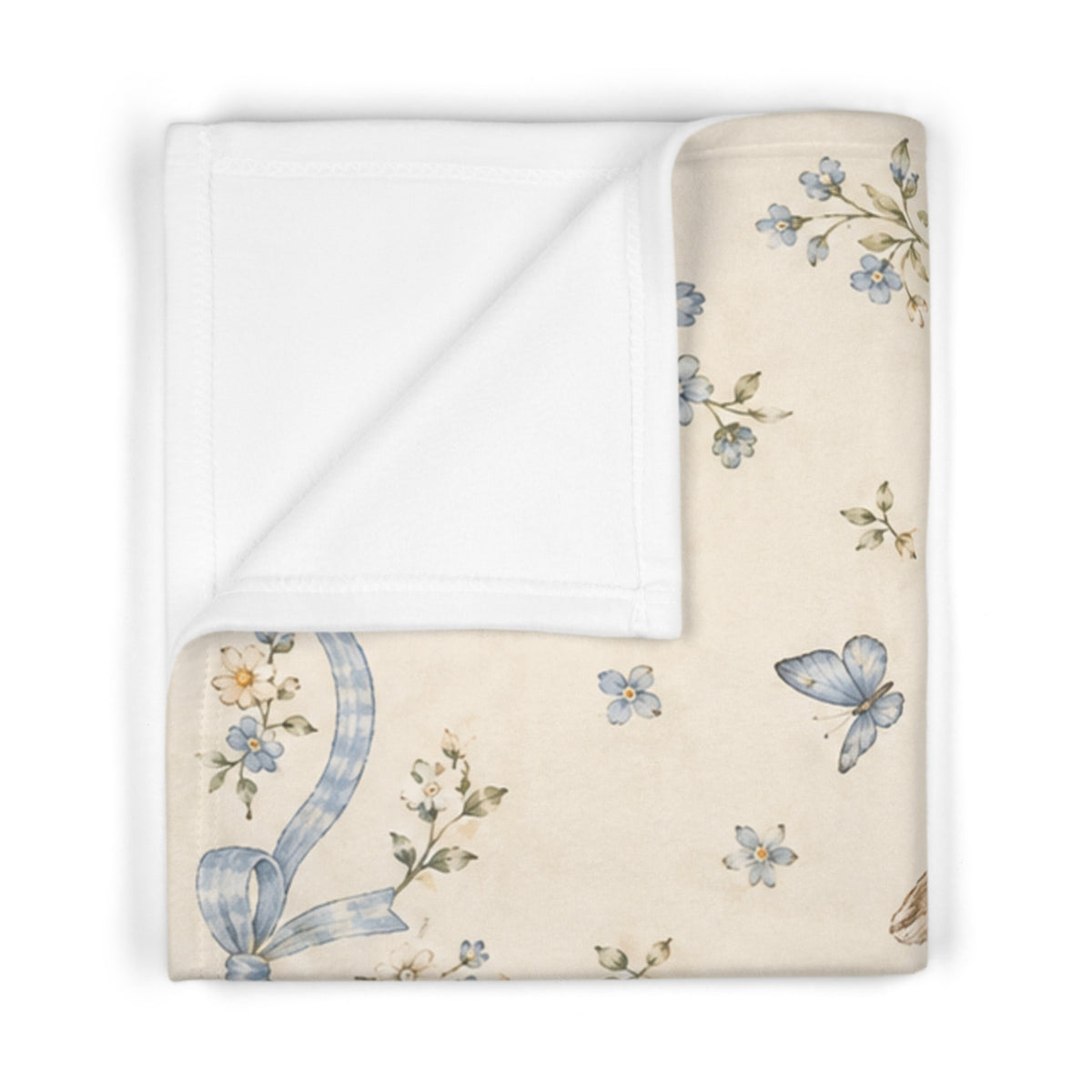 vintage bunny floral baby blanket product image 3