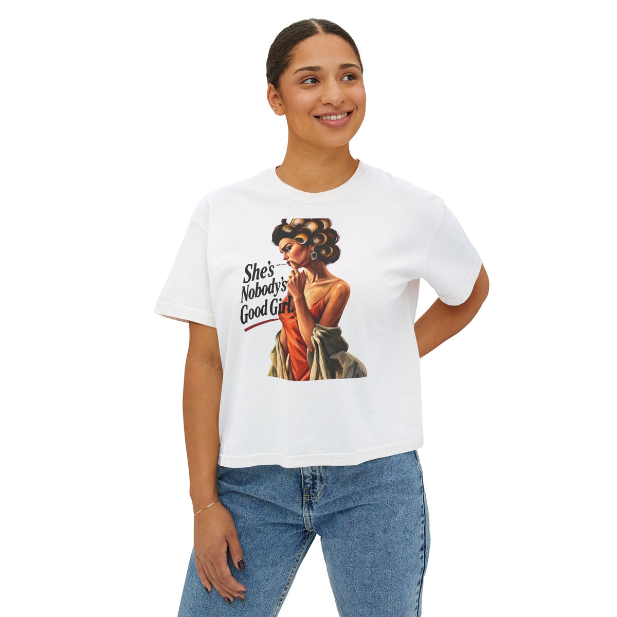Women's Boxy Cropped T-Shirt – Heavyweight 100% Cotton