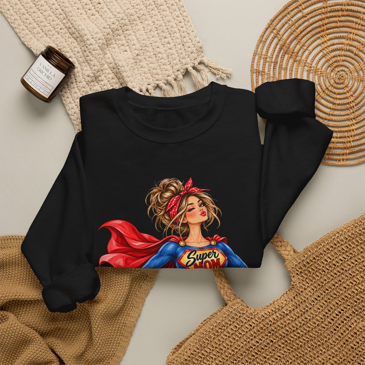 SuperMOM Sweatshirt graphic design on casual apparel (image 16)