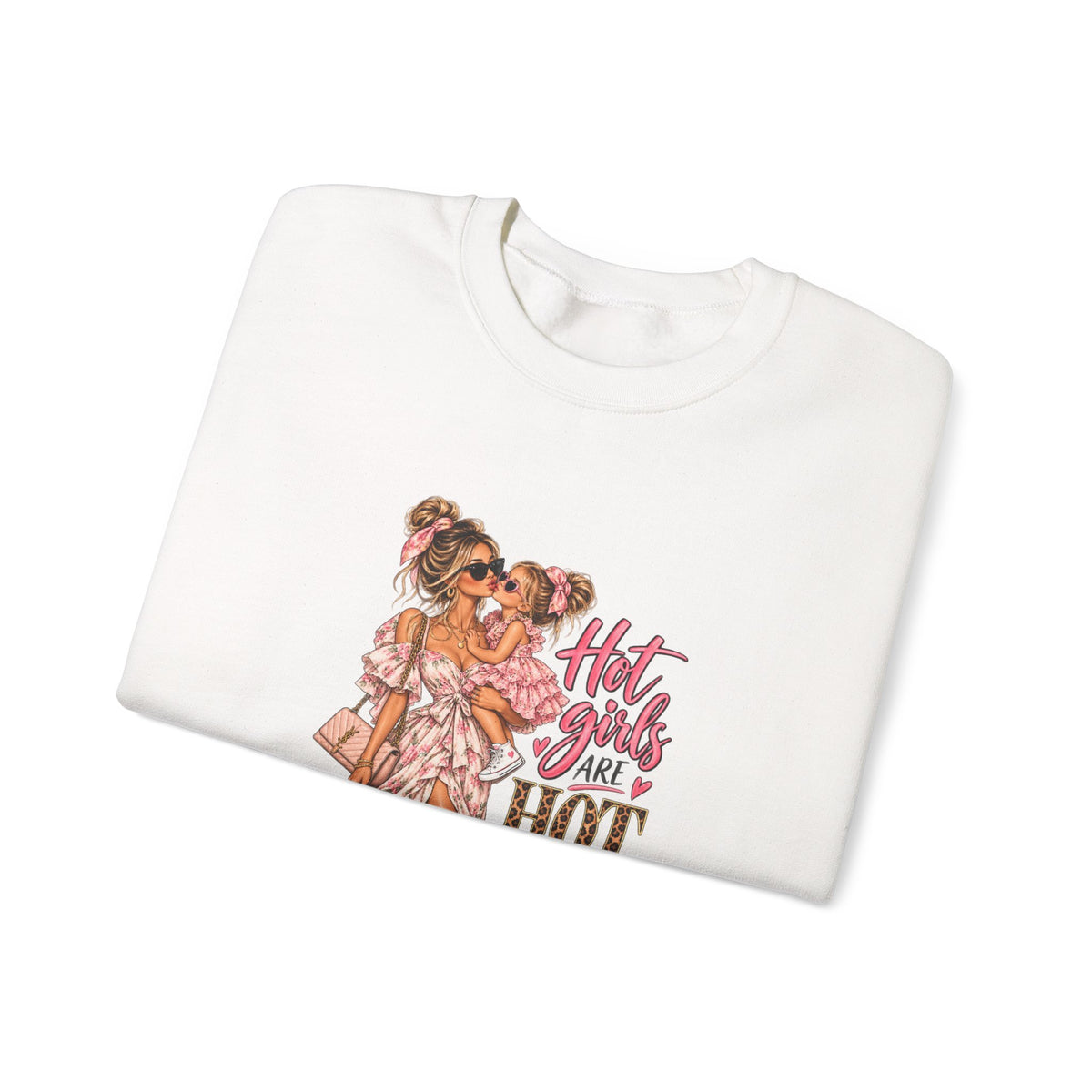 HOT MOM Crewneck Sweatshirt graphic design on casual apparel (image 6)