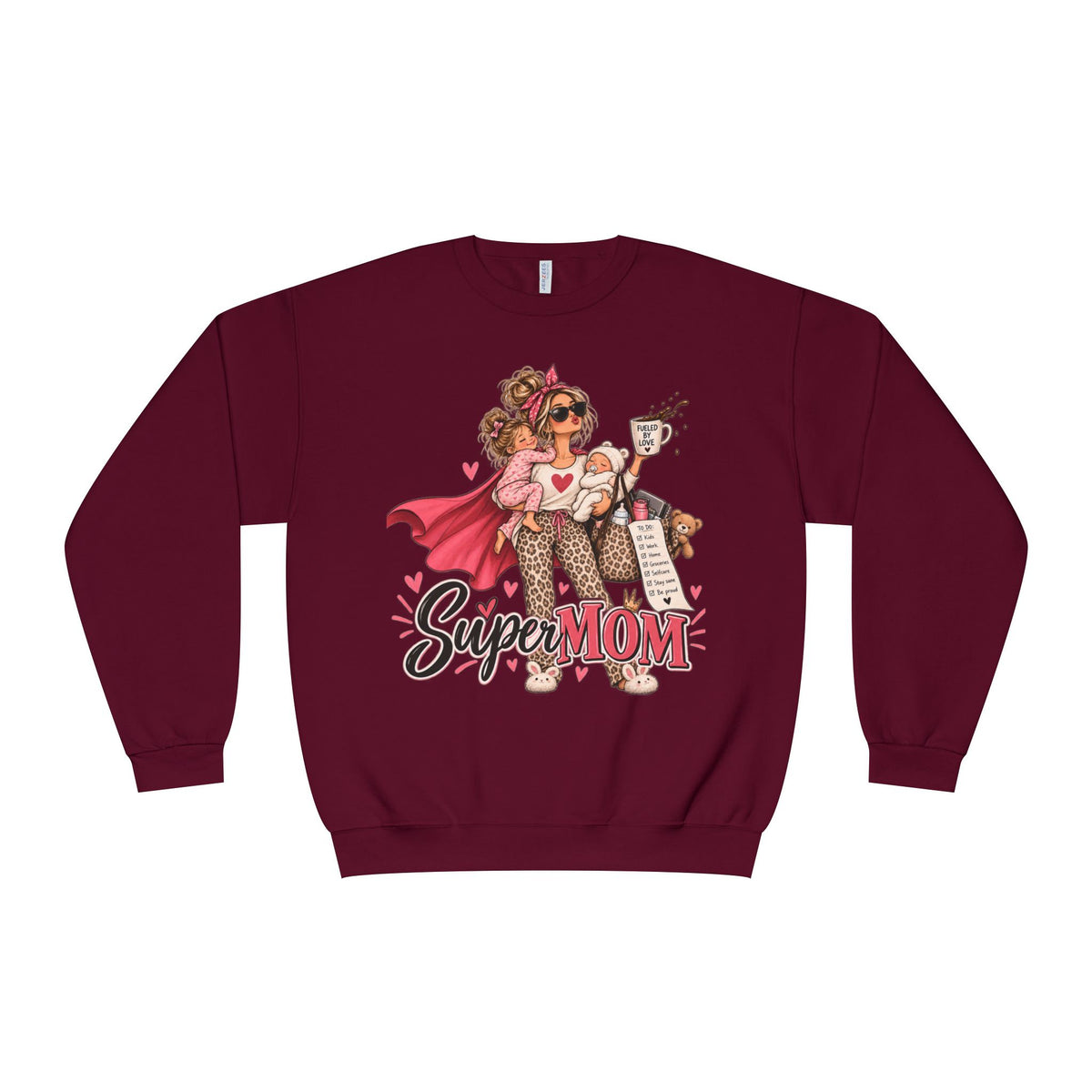 SuperMOM Crewneck Sweatshirt graphic design on casual apparel (image 8)