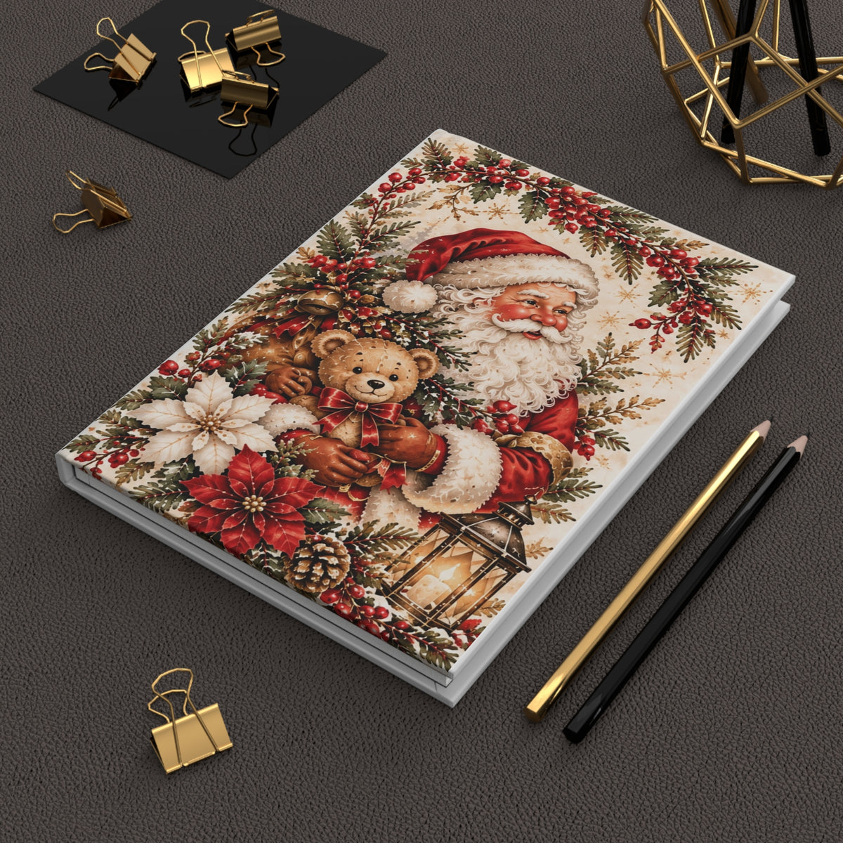 Santa and reindeer Christmas hardcover journal product image 1