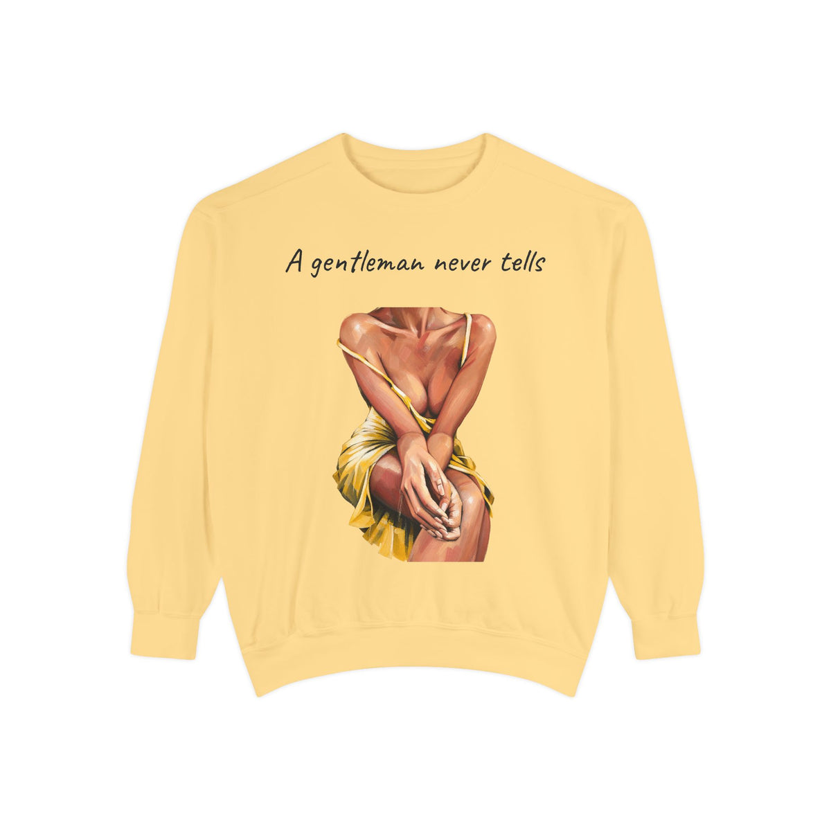 A Gentleman Never Tells graphic sweatshirt product view