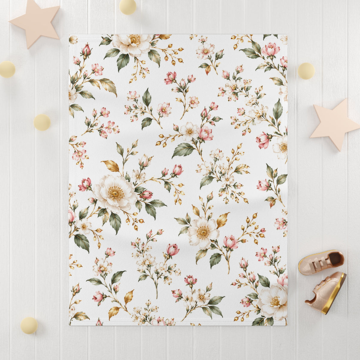 vintage floral baby blanket product image 4