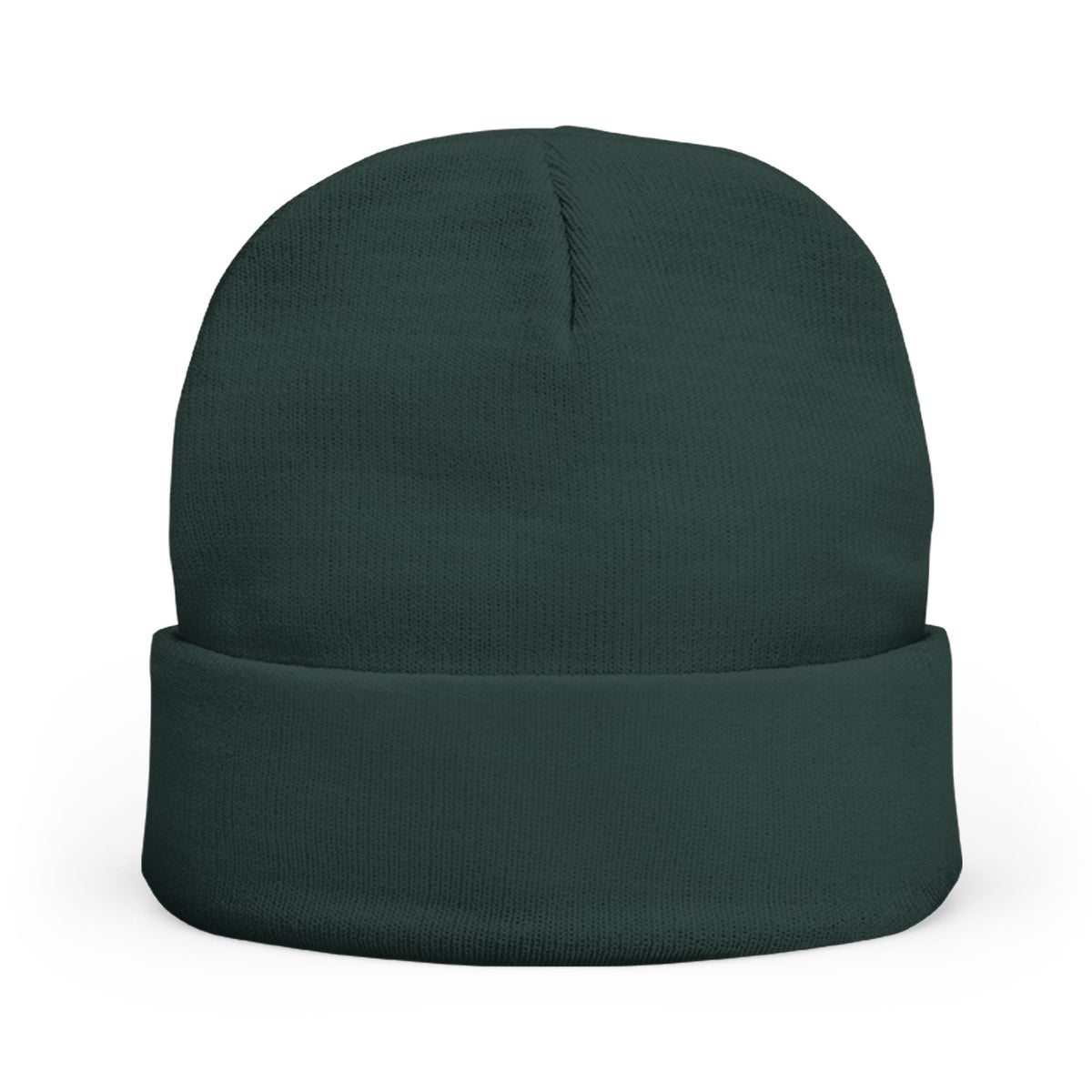 NOSTALGIA white cuffed knit beanie with black lettering, product photo view 7