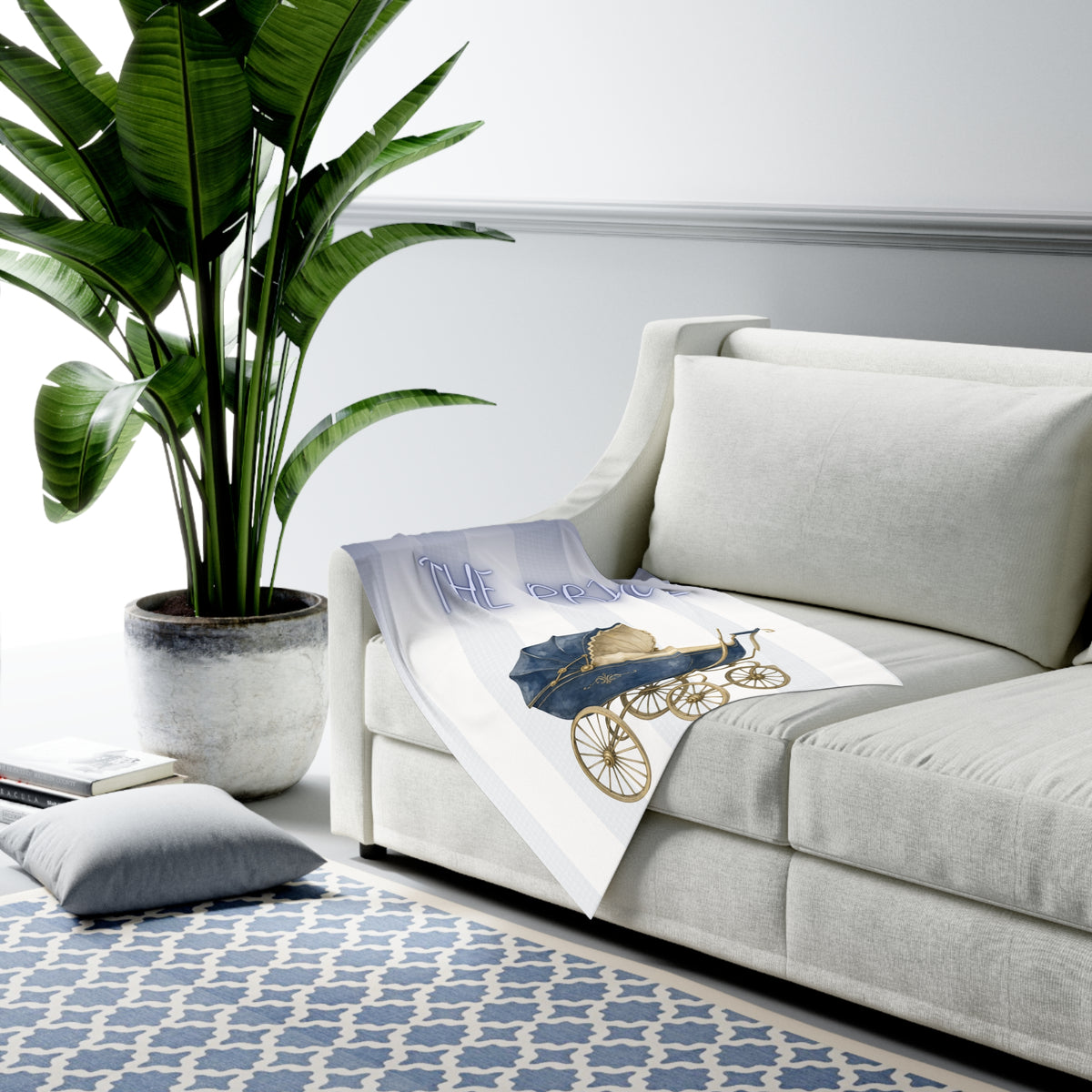 blue vintage pram baby swaddle blanket The Prince product image 5
