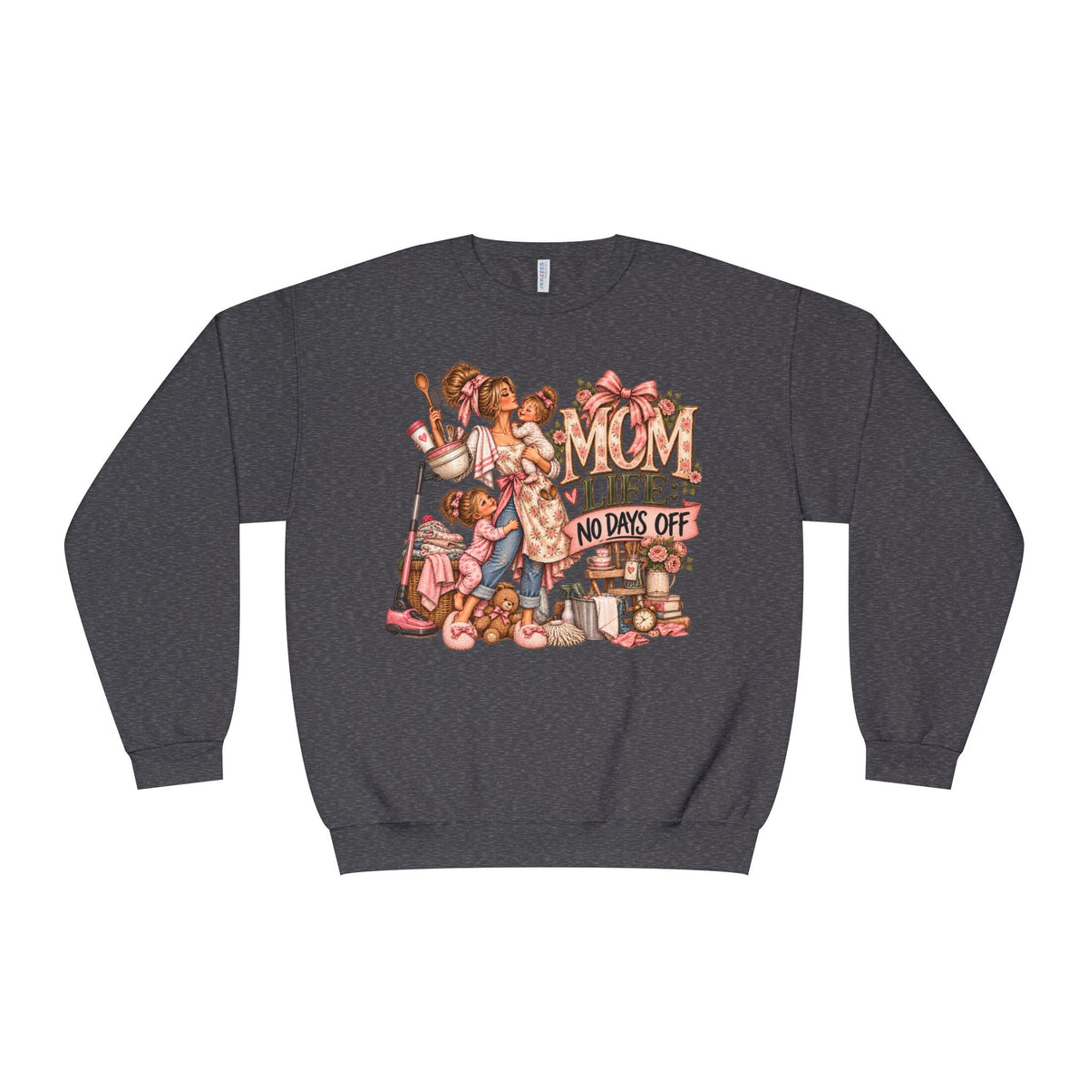Mom Crewneck Sweatshirt graphic design on casual apparel (image 3)