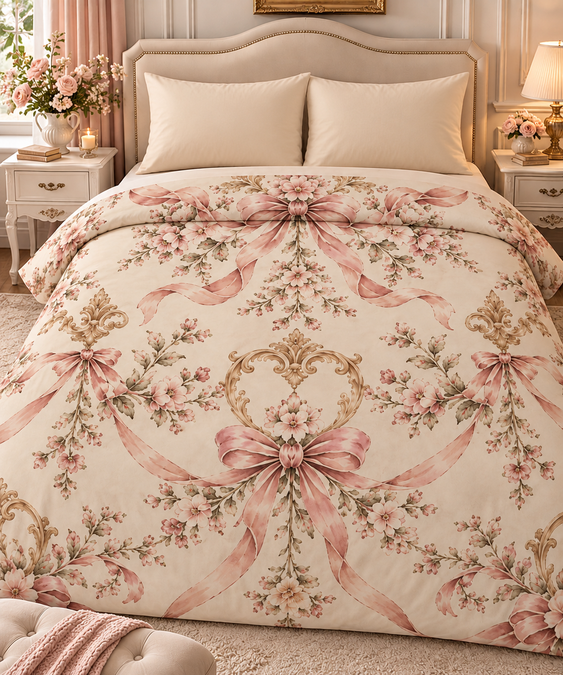 Vintage duvet cover set product photo showing decorative bedding pattern (image 1)