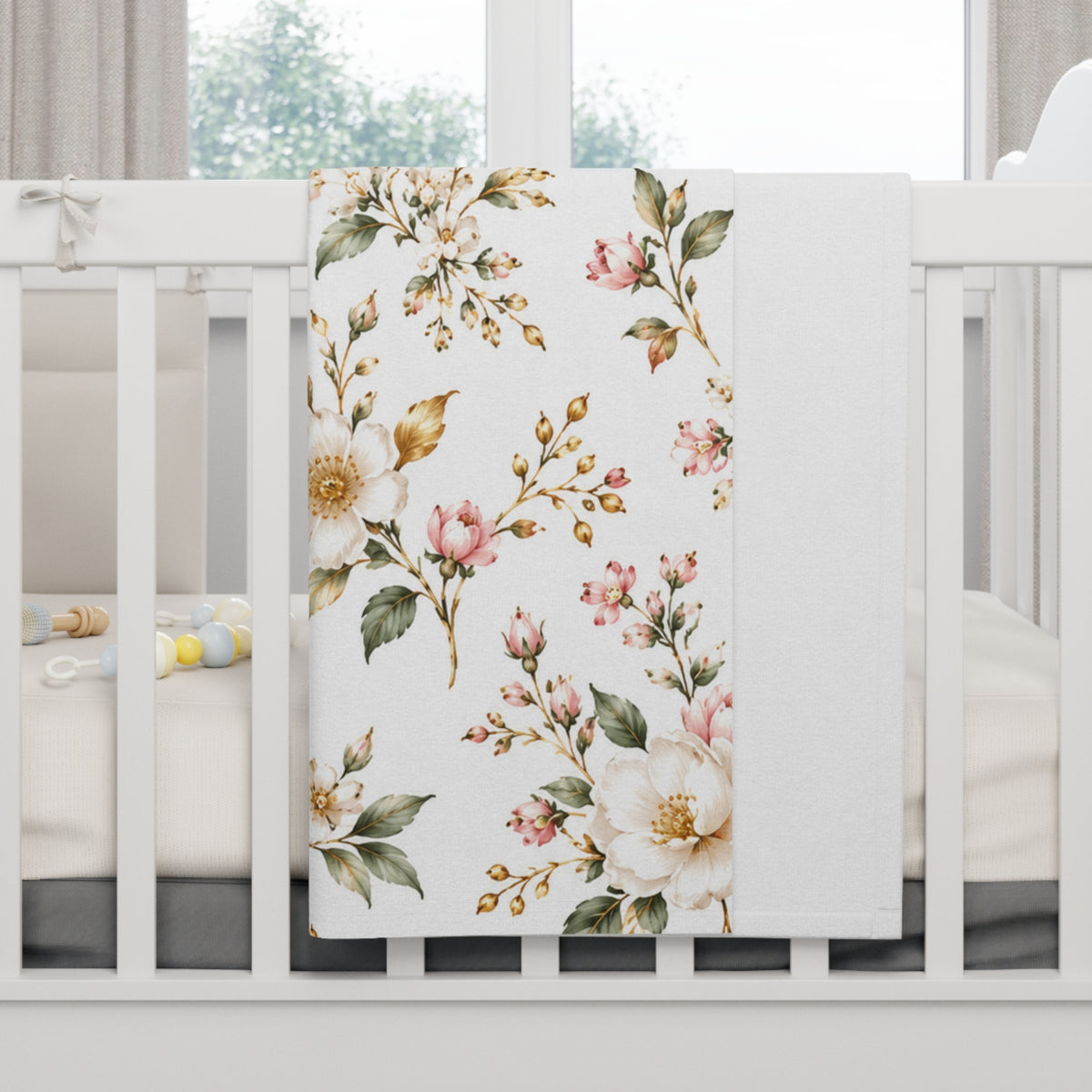 vintage floral baby blanket product image 1