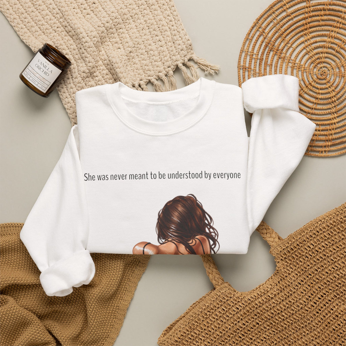 Graphic crewneck sweatshirt lifestyle product image