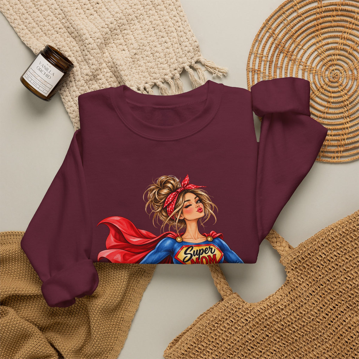 SuperMOM Sweatshirt graphic design on casual apparel (image 25)
