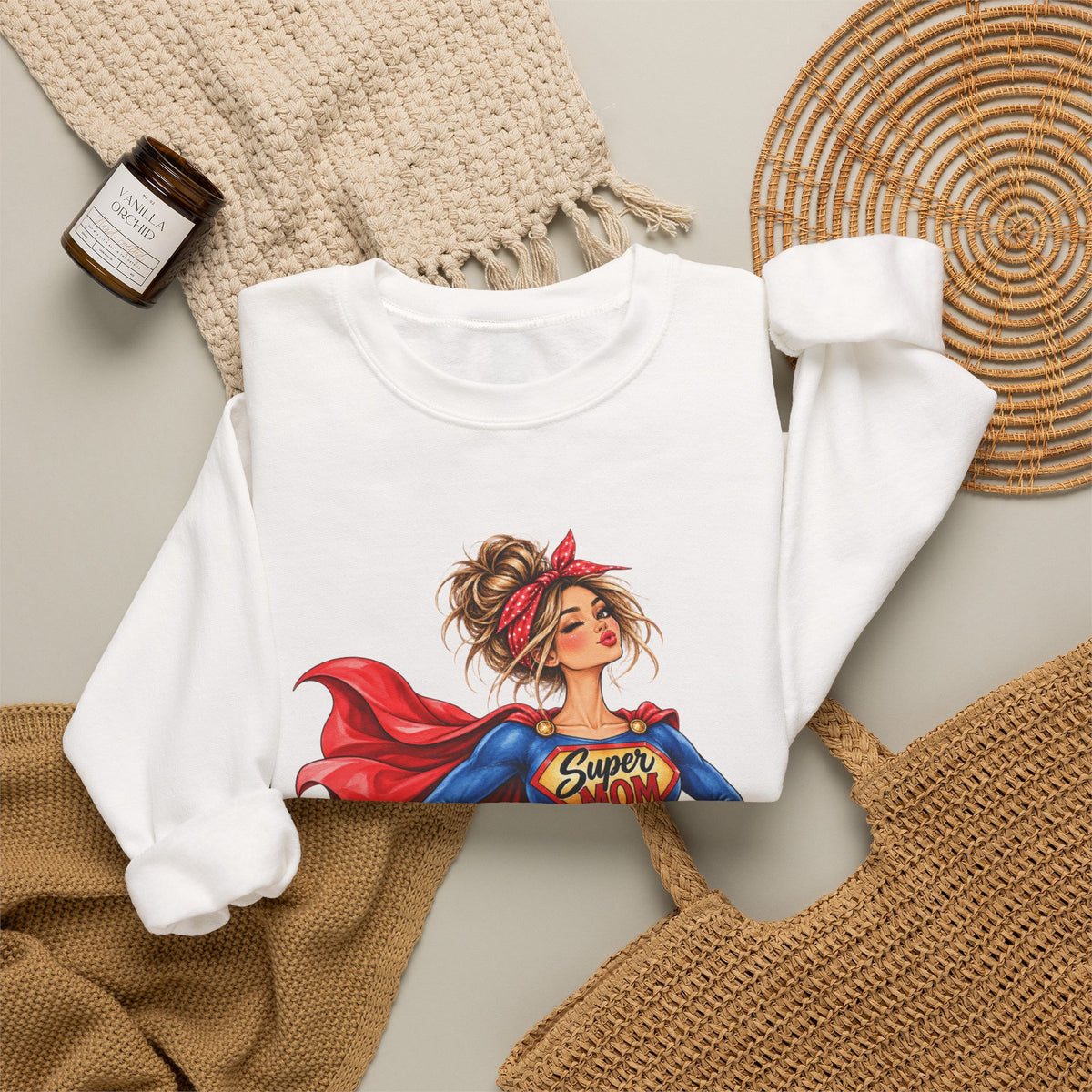 SuperMOM Sweatshirt graphic design on casual apparel (image 13)