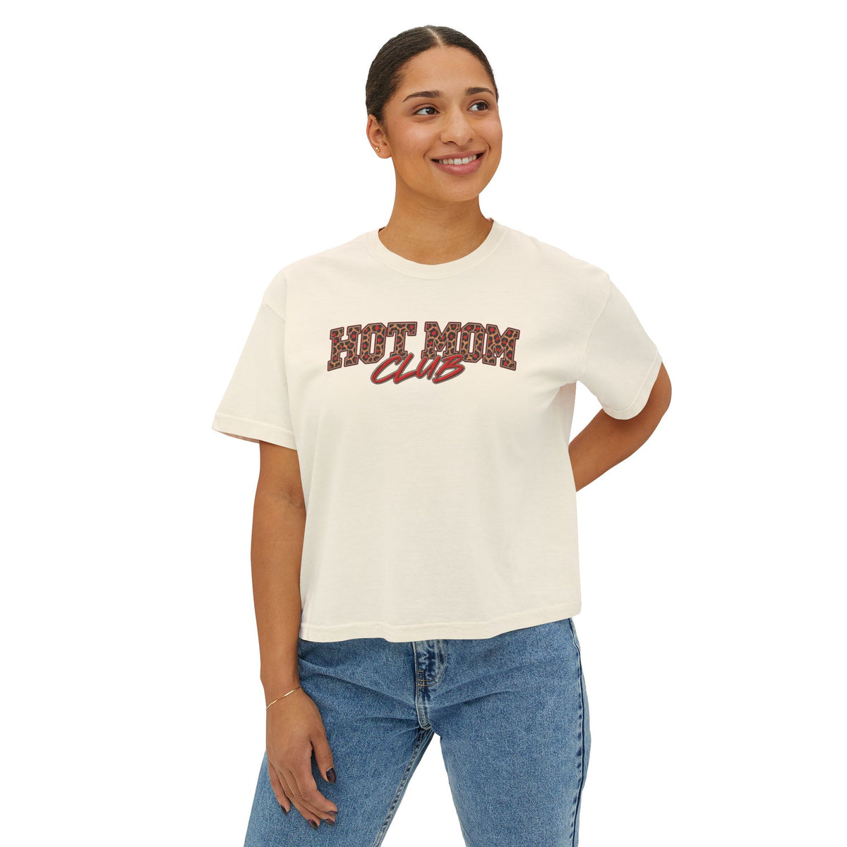 MOM Boxy Tee graphic design on casual apparel (image 10)