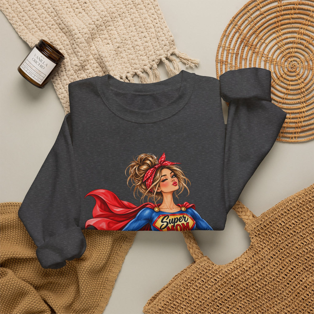 SuperMOM Sweatshirt graphic design on casual apparel (image 28)