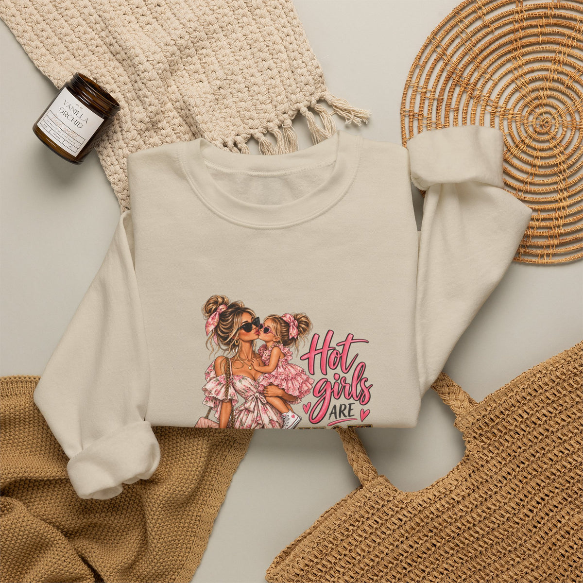 HOT MOM Crewneck Sweatshirt graphic design on casual apparel (image 10)