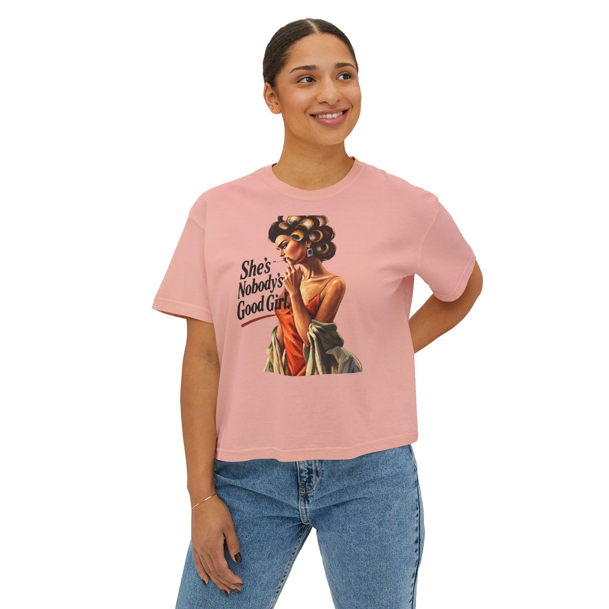 Women's Boxy Cropped T-Shirt – Heavyweight 100% Cotton