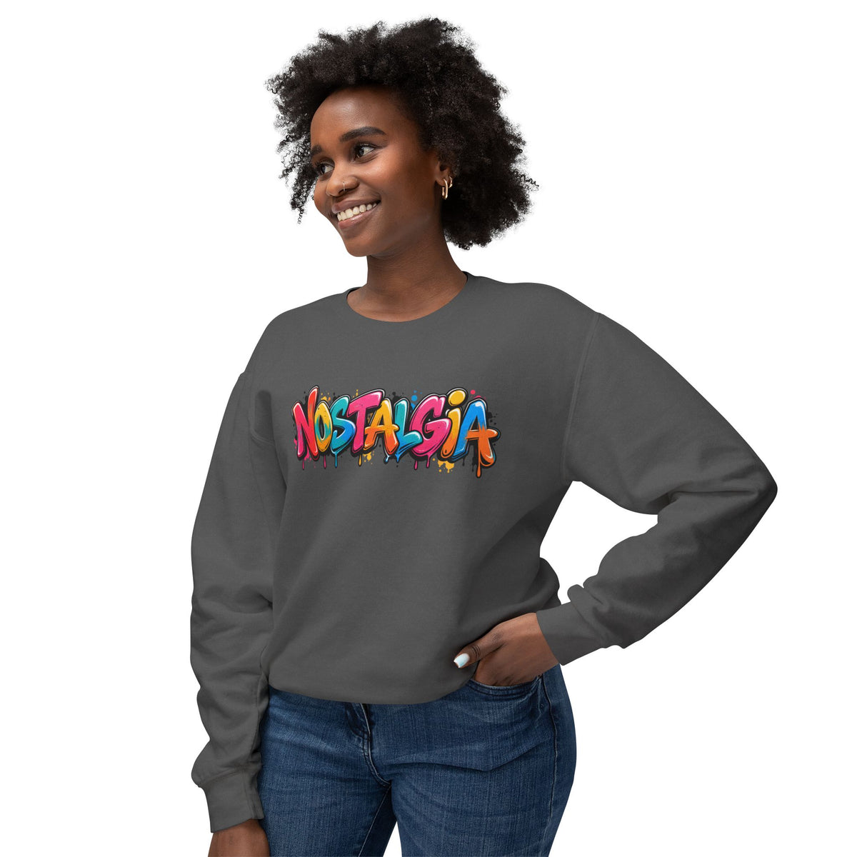 NOSTALGIA colorful graffiti sweatshirt product photo, view 34
