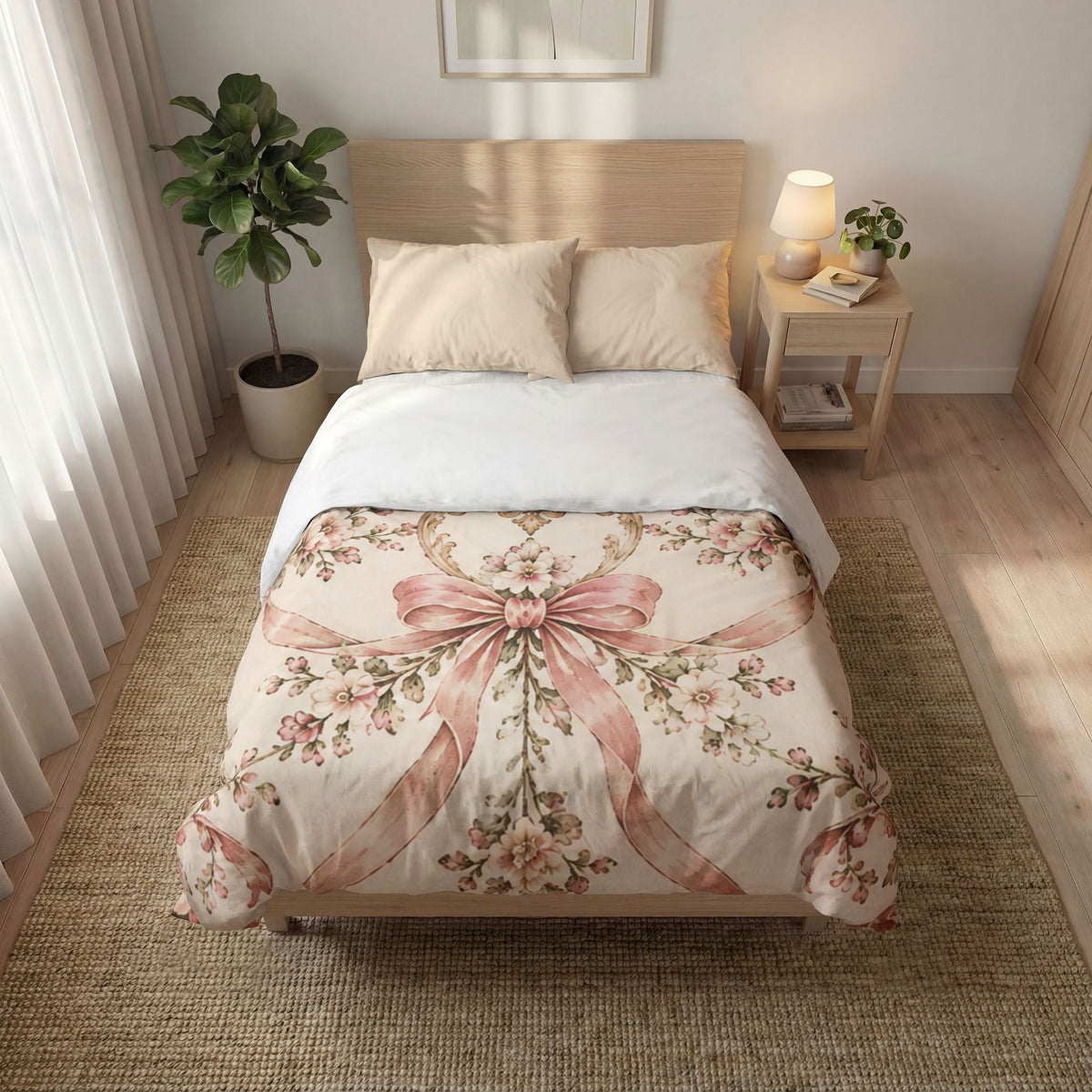 Vintage duvet cover set product photo showing decorative bedding pattern (image 3)