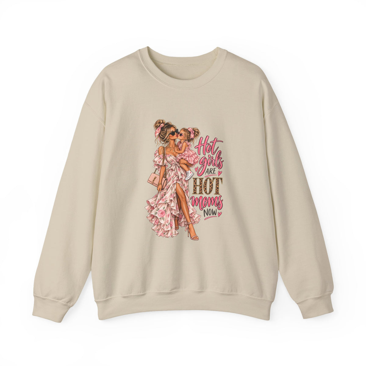 HOT MOM Crewneck Sweatshirt graphic design on casual apparel (image 4)