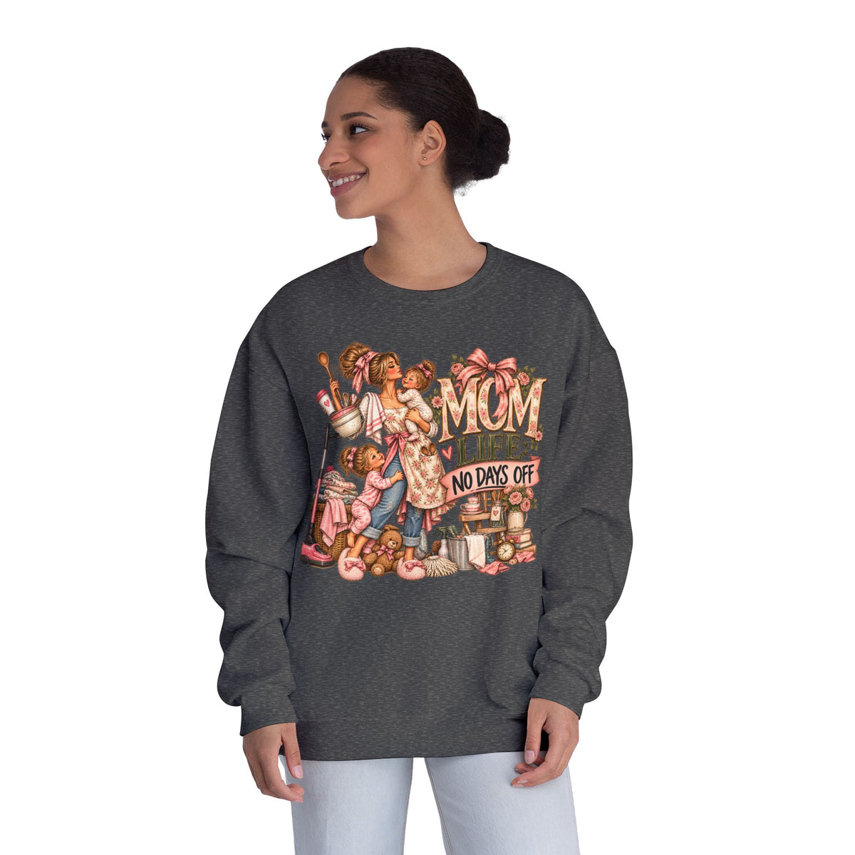 Mom Crewneck Sweatshirt graphic design on casual apparel (image 22)