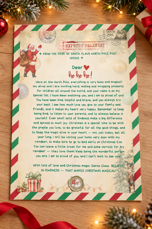 printable vintage letter from Santa Christmas product image