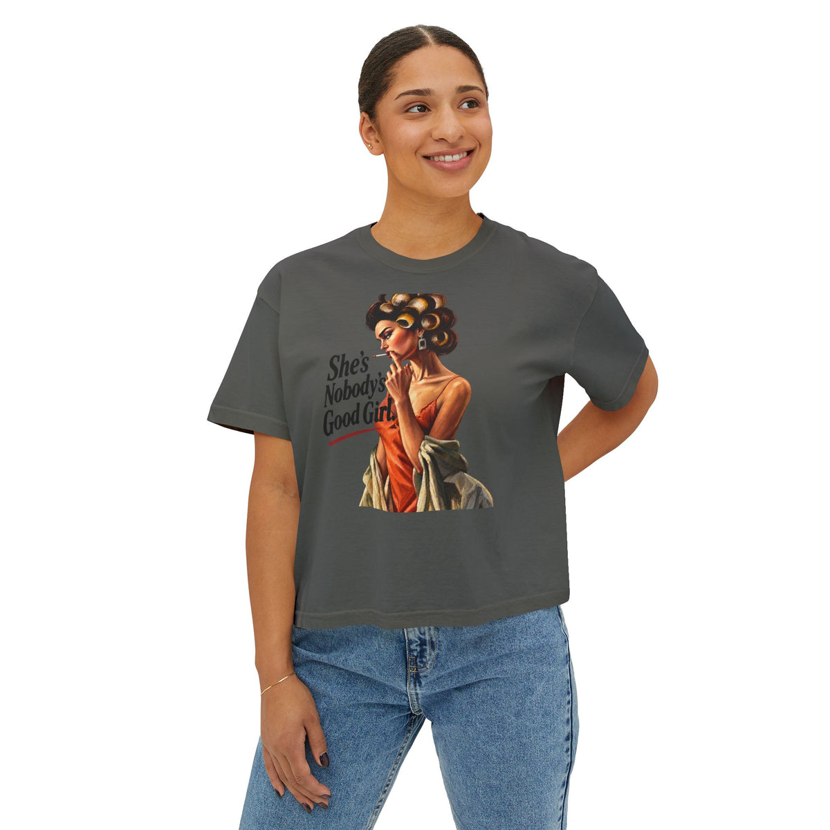 Women's Boxy Cropped T-Shirt – Heavyweight 100% Cotton