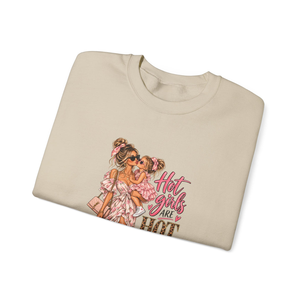 HOT MOM Crewneck Sweatshirt graphic design on casual apparel (image 9)