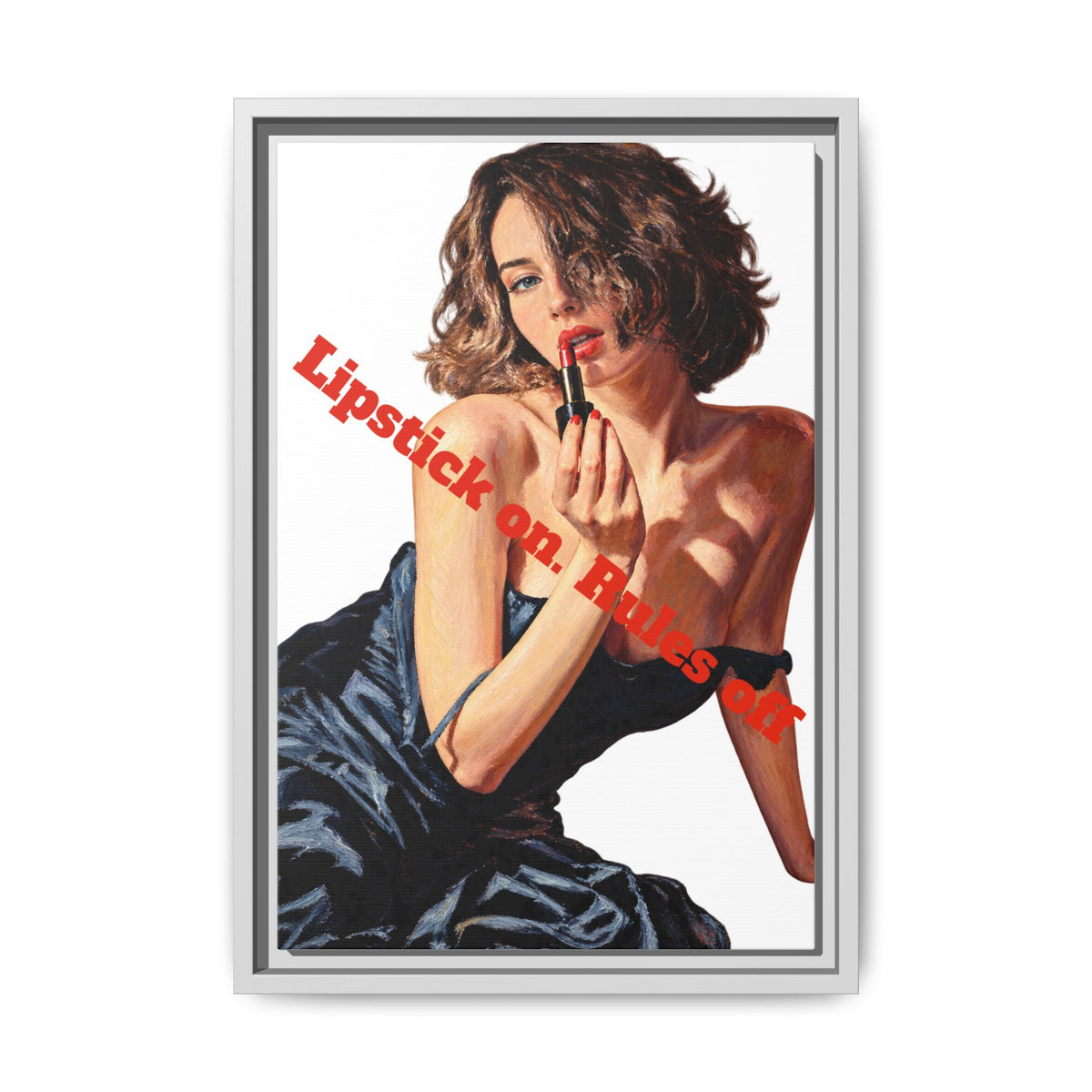 Colorful framed canvas wall art with pinewood frame