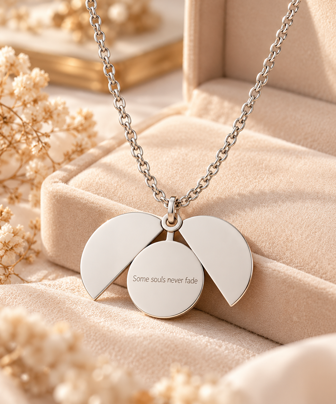 Hidden Message Circle Necklace (Engraving) jewelry design and details (image 1)