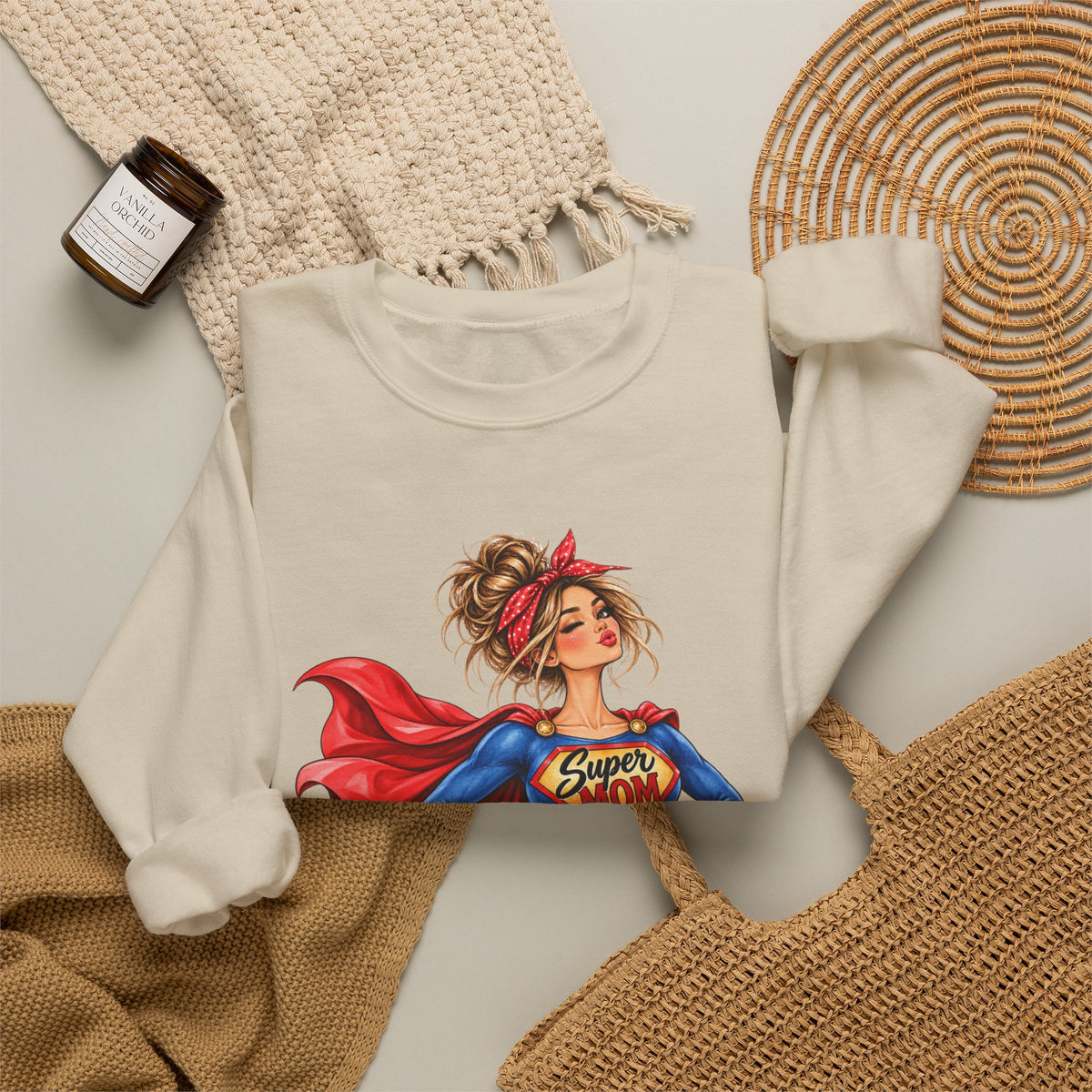 SuperMOM Sweatshirt graphic design on casual apparel (image 19)