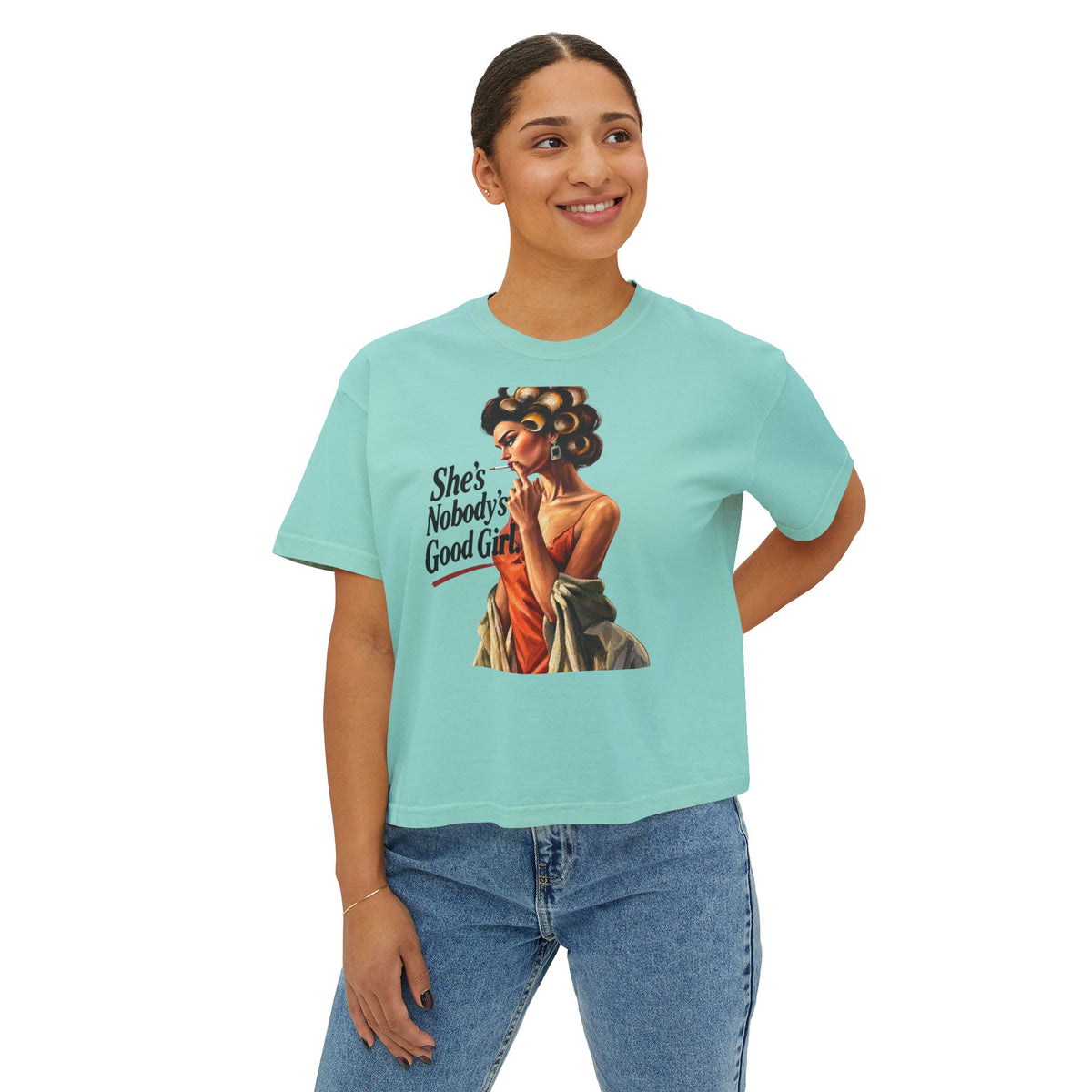 Women's Boxy Cropped T-Shirt – Heavyweight 100% Cotton