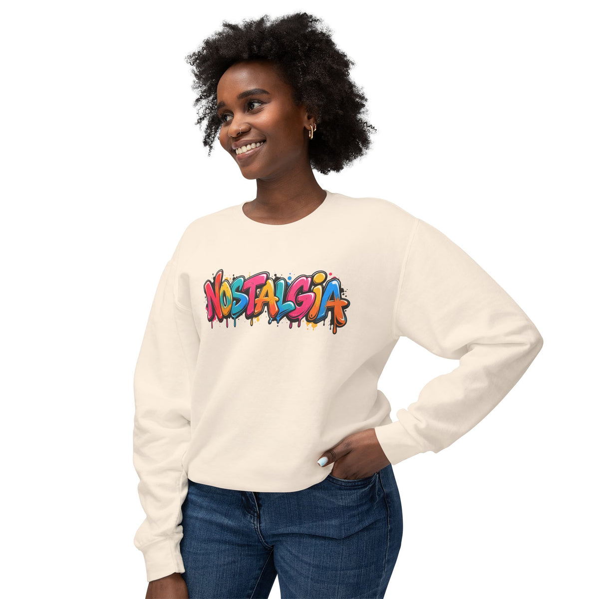 NOSTALGIA colorful graffiti sweatshirt product photo, view 19