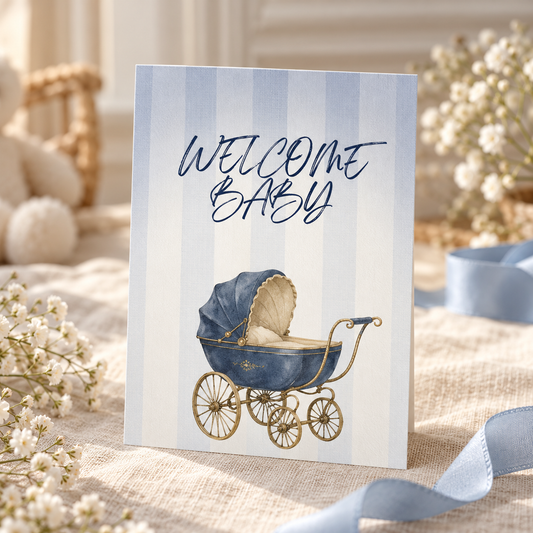 vintage welcome baby greeting cards product image 1