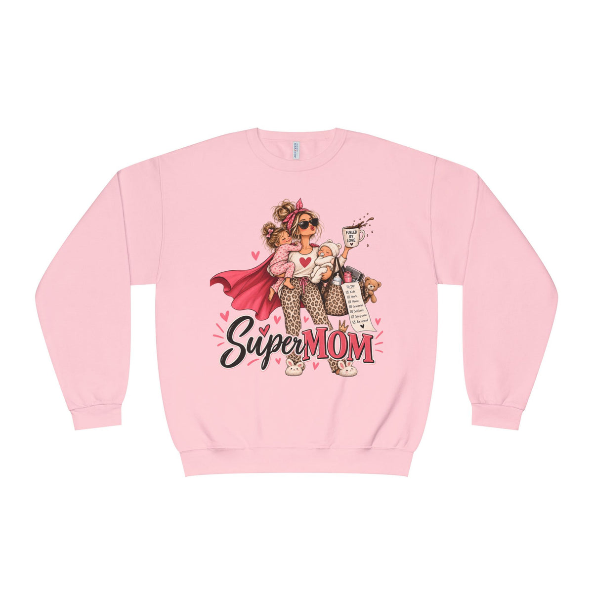SuperMOM Crewneck Sweatshirt graphic design on casual apparel (image 9)
