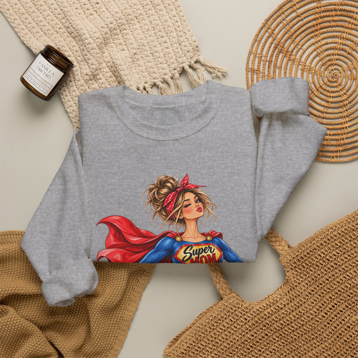 SuperMOM Sweatshirt graphic design on casual apparel (image 22)