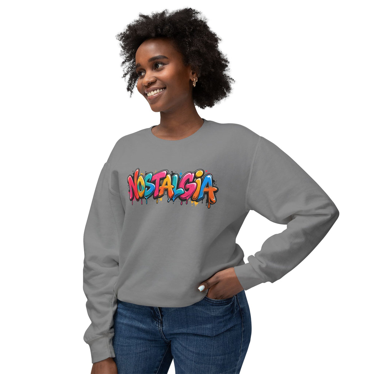 NOSTALGIA colorful graffiti sweatshirt product photo, view 37