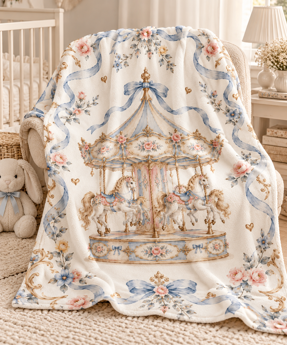 blue baby boy fleece blanket product image 1
