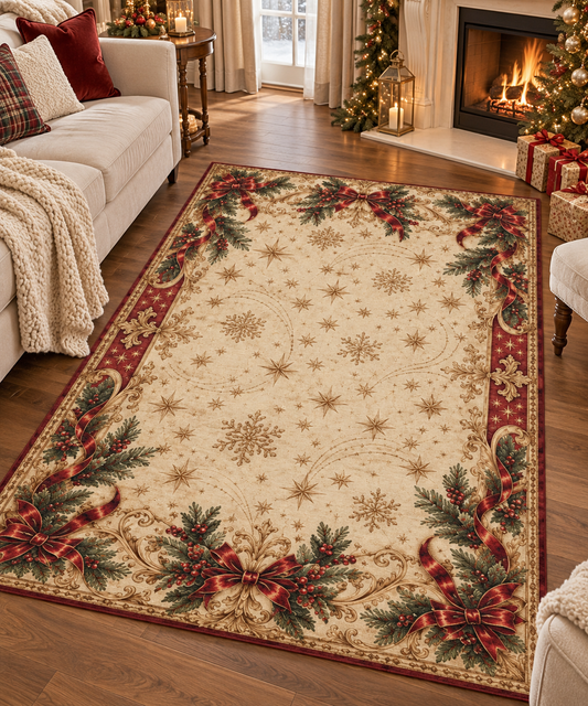 Christmas rug product photo showing festive holiday pattern (image 1)