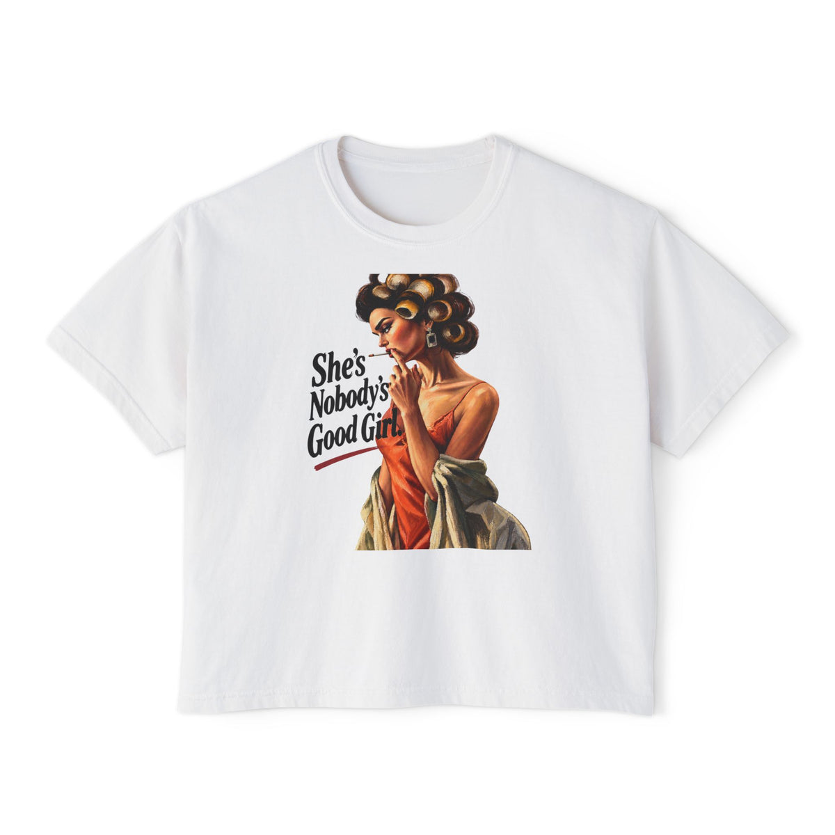 Women's Boxy Cropped T-Shirt – Heavyweight 100% Cotton