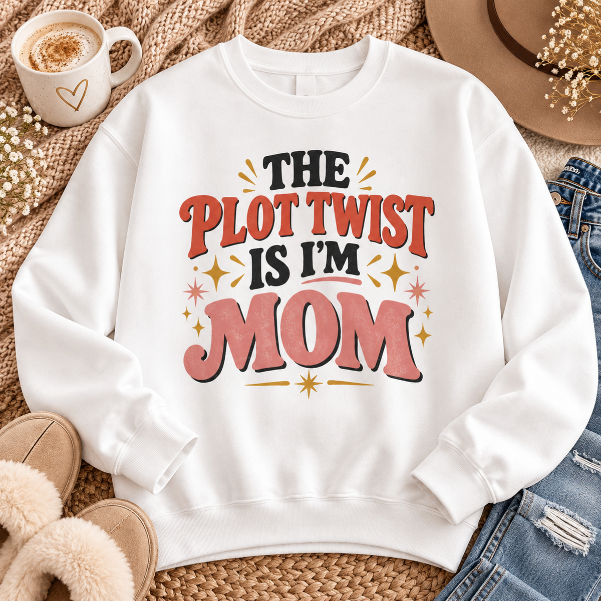 Mom graphic sweatshirt product photo showing printed design (image 1)