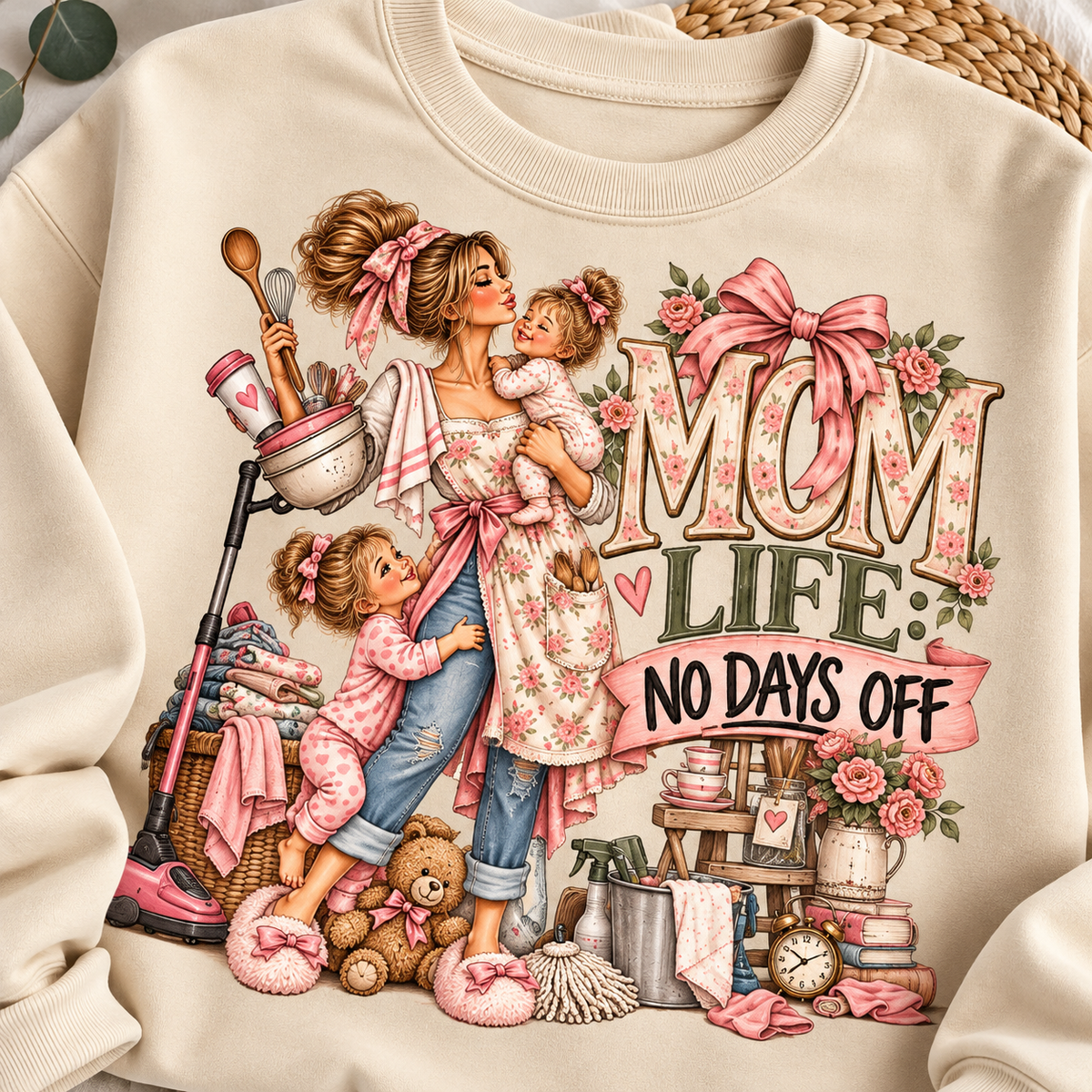 Mom crewneck sweatshirt product photo showing graphic print (image 1)